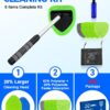 Windshield Cleaner Tool – Car Interior Window Cleaning Kit with Extendable Handle & 4 Microfiber Pads